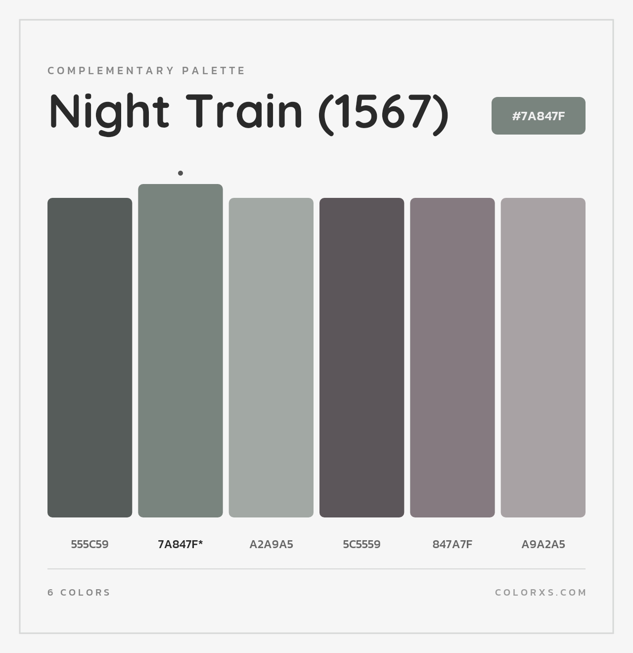 Night Train (1567) - Complementary Color Palette