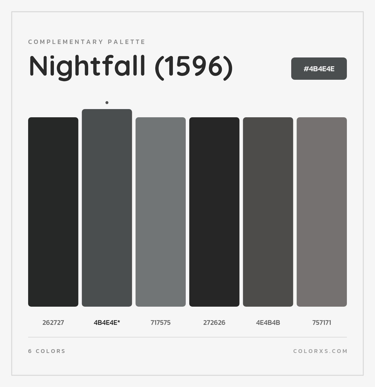 Nightfall (1596) - Complementary Color Palette
