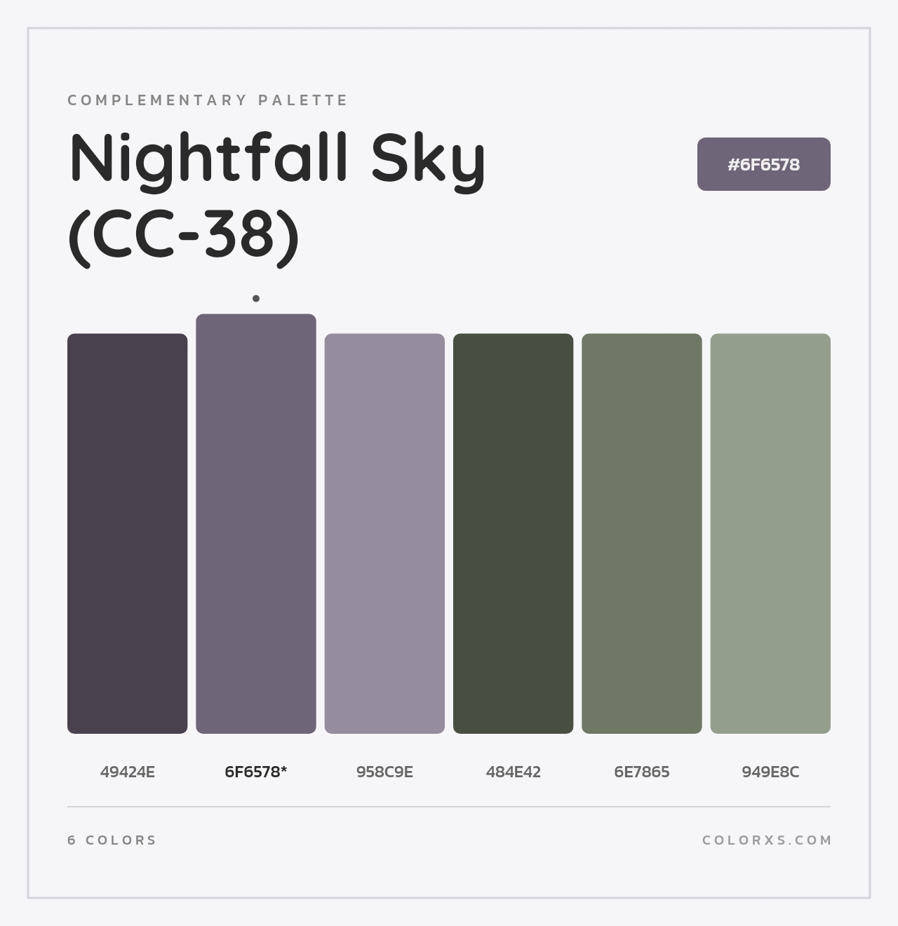 Nightfall Sky (CC-38) - Complementary Color Palette
