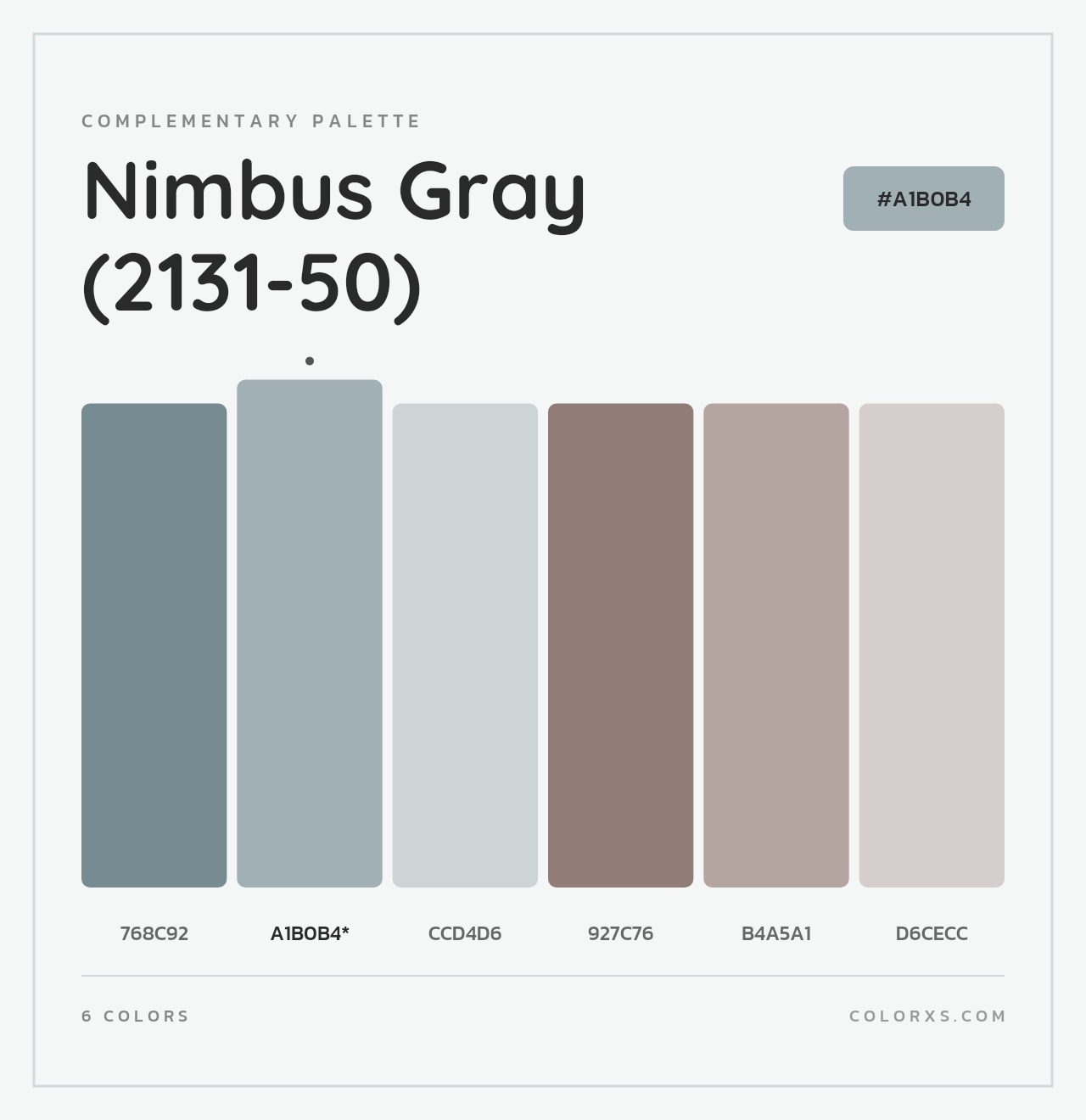 Nimbus Gray (2131-50) - Complementary Color Palette