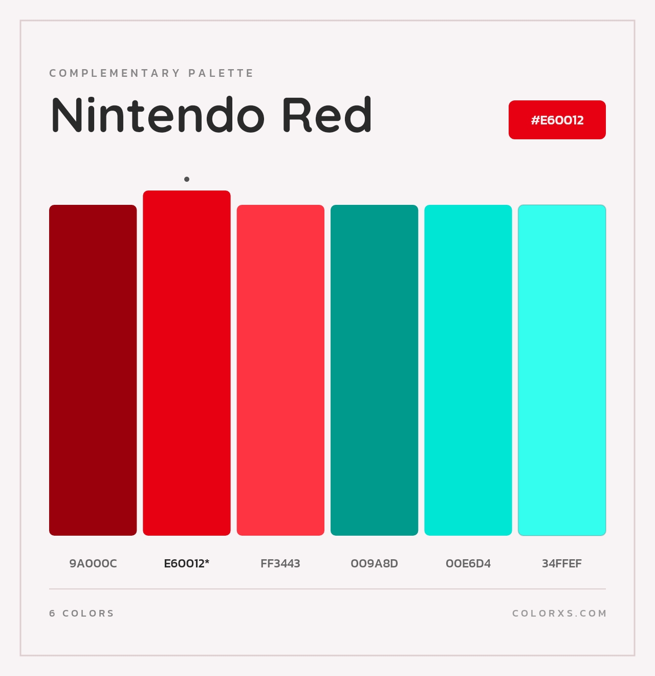 Nintendo Red - Complementary Color Palette
