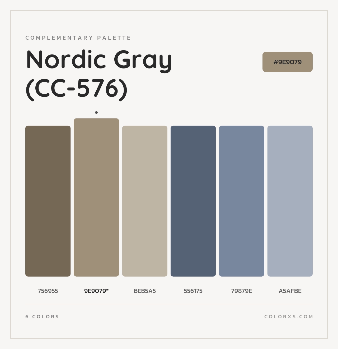 Nordic Gray (CC-576) - Complementary Color Palette