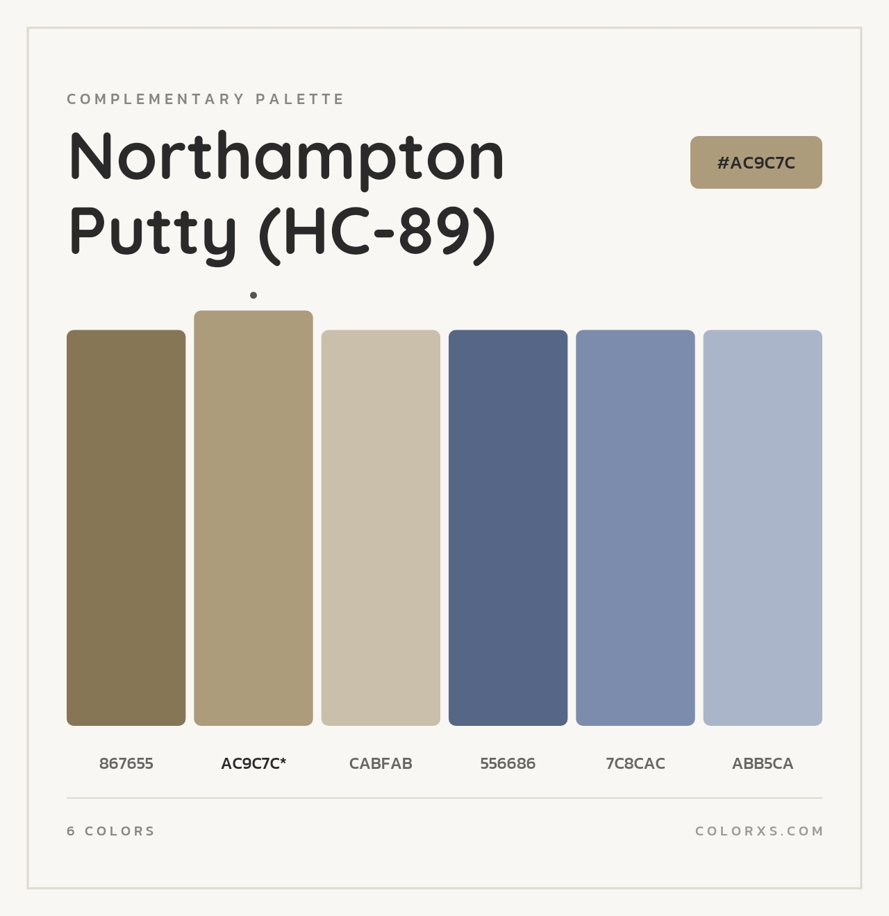 Northampton Putty (HC-89) - Complementary Color Palette