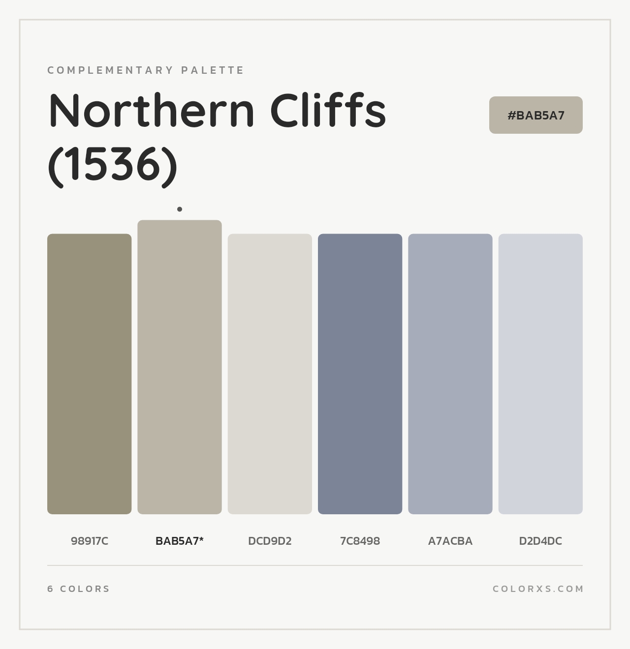Northern Cliffs (1536) - Complementary Color Palette