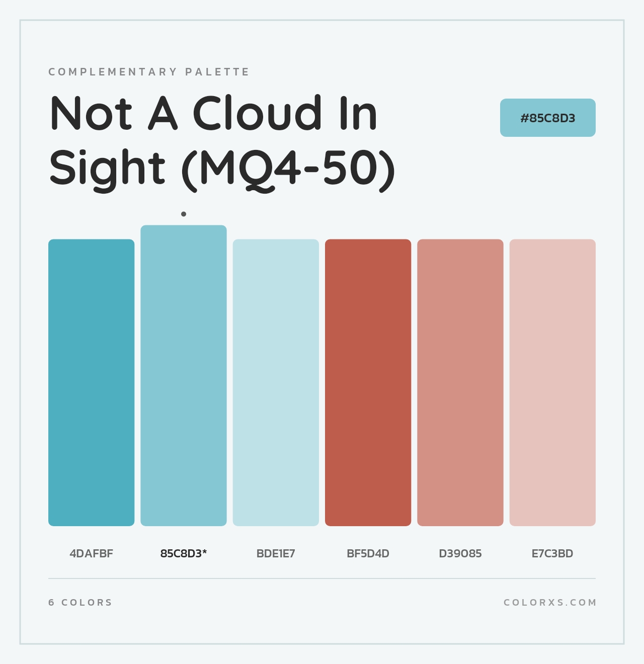 Not A Cloud In Sight (MQ4-50) - Complementary Color Palette