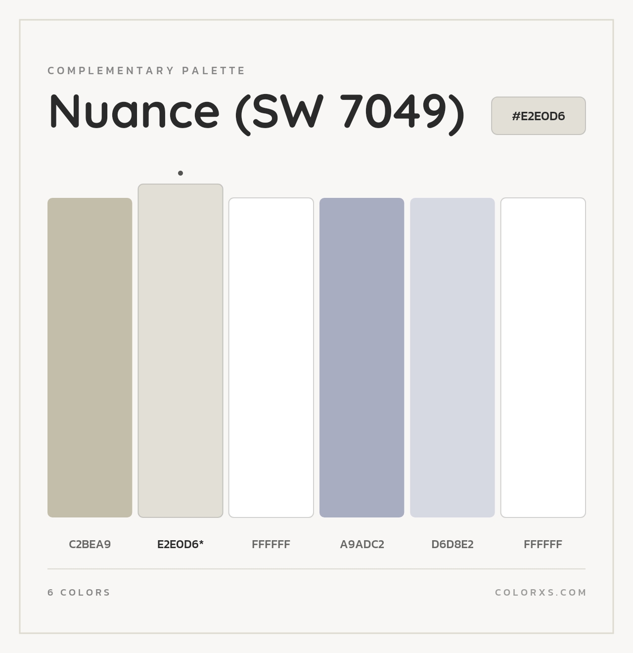 Nuance (SW 7049) - Complementary Color Palette