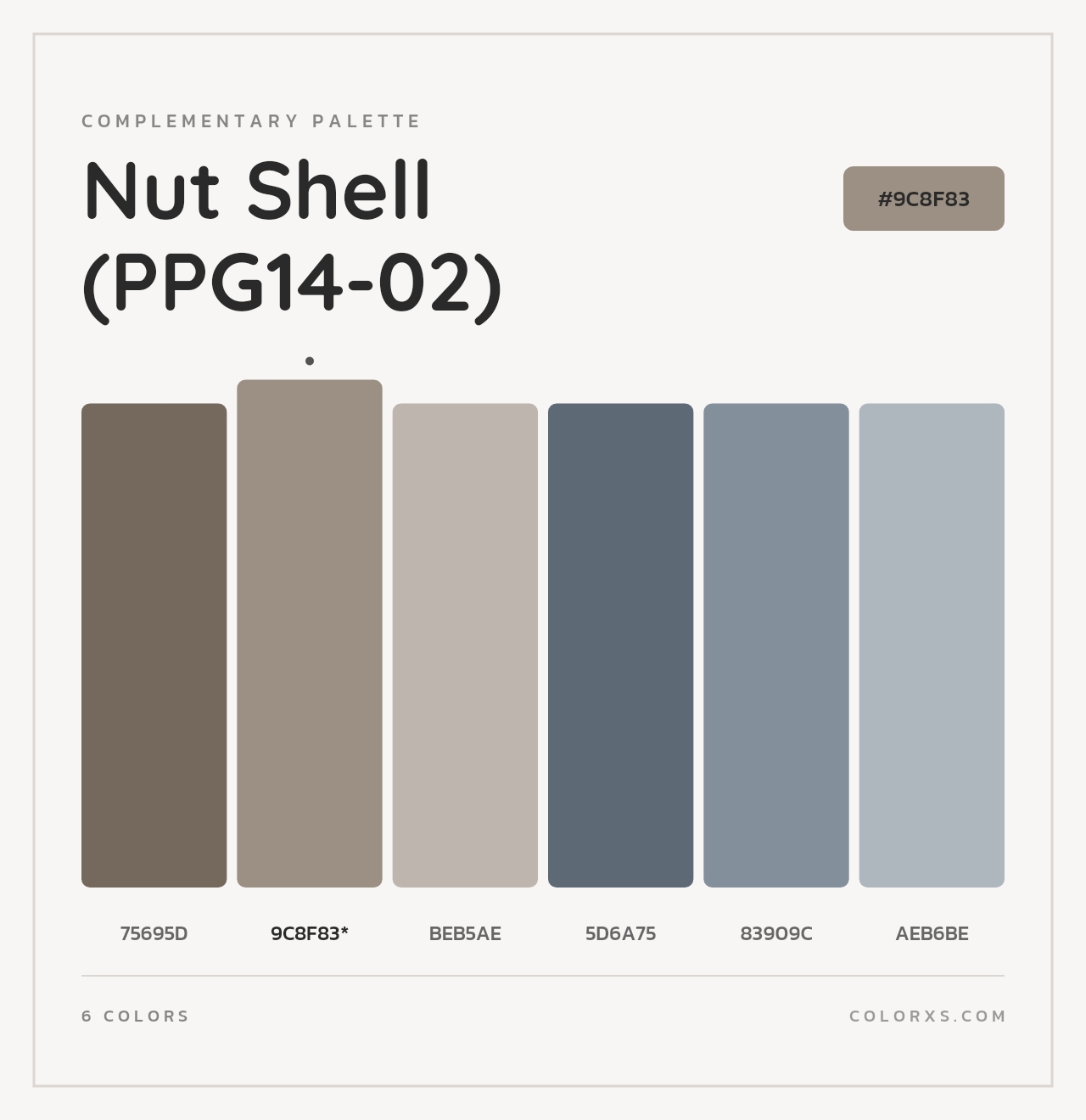 Nut Shell (PPG14-02) - Complementary Color Palette
