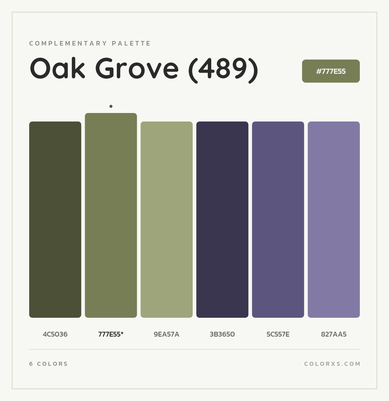 Oak Grove (489) - Complementary Color Palette