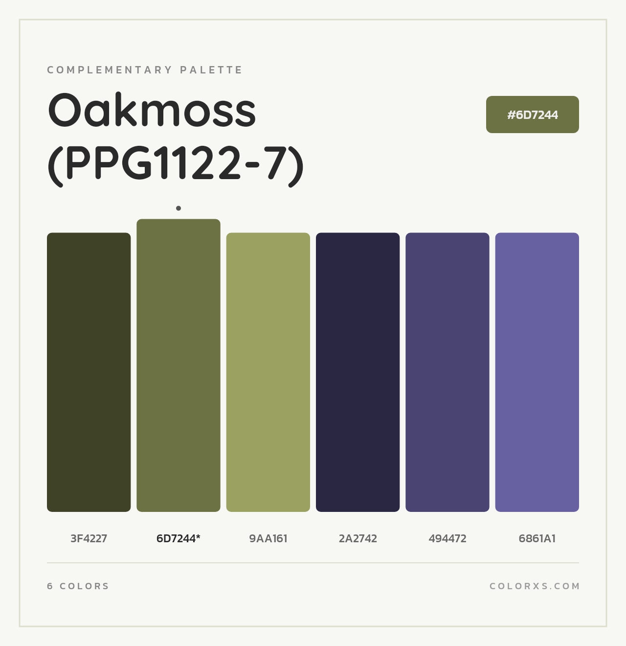 Oakmoss (PPG1122-7) - Complementary Color Palette