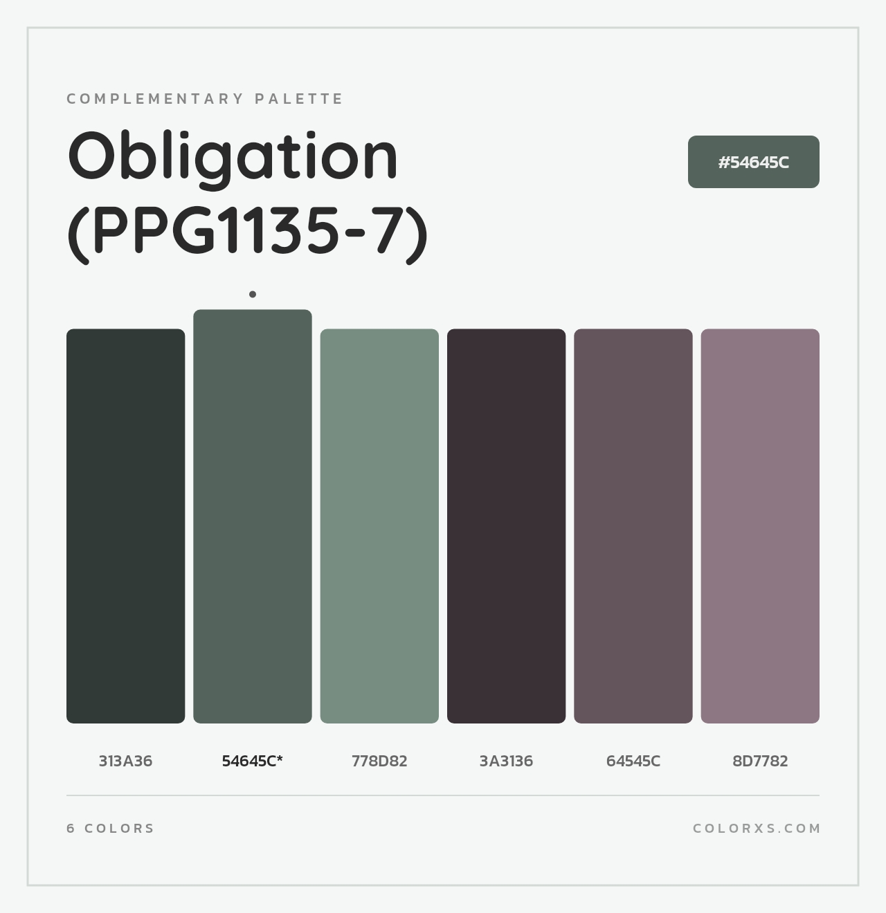 Obligation (PPG1135-7) - Complementary Color Palette