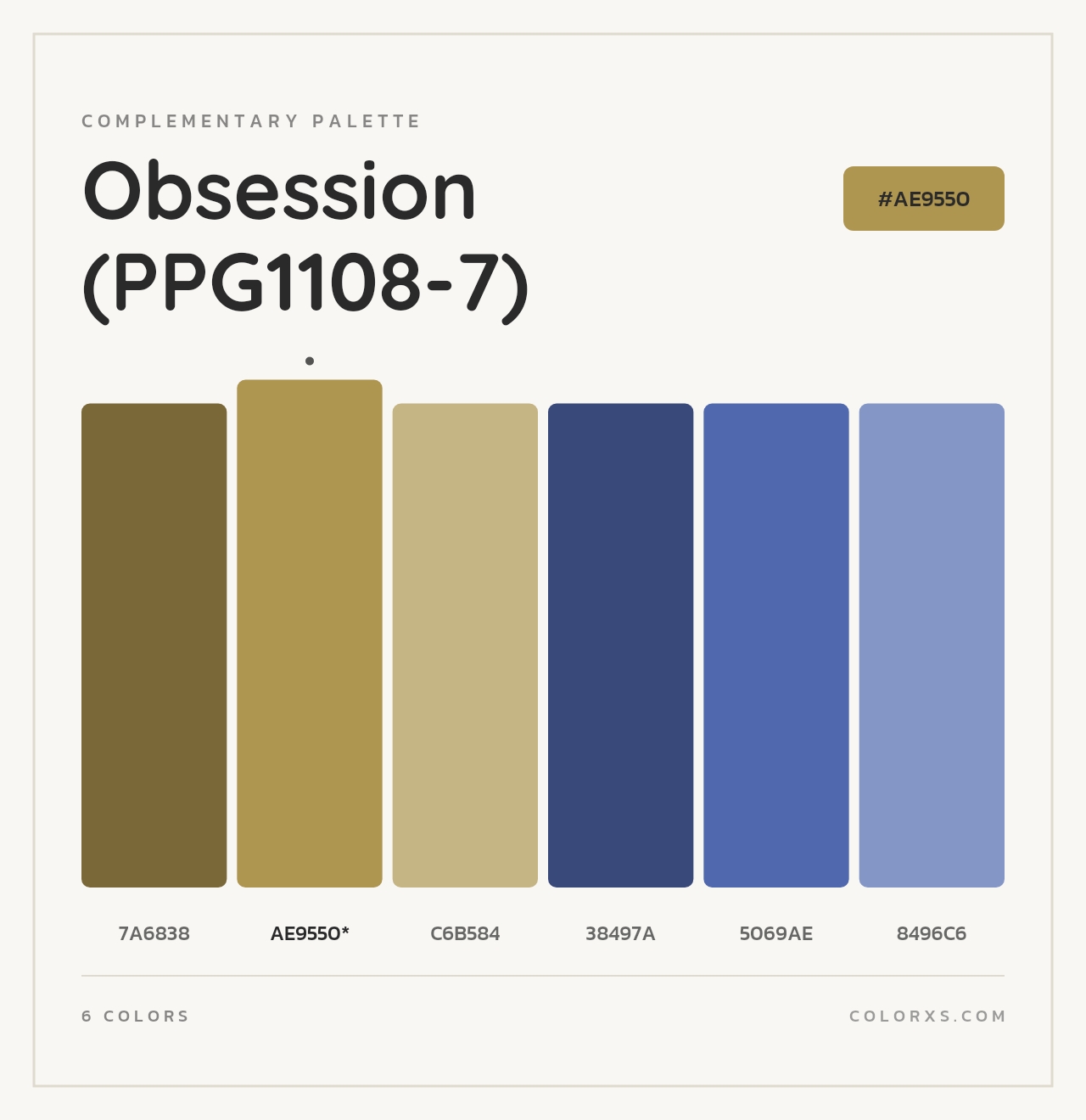 Obsession (PPG1108-7) - Complementary Color Palette