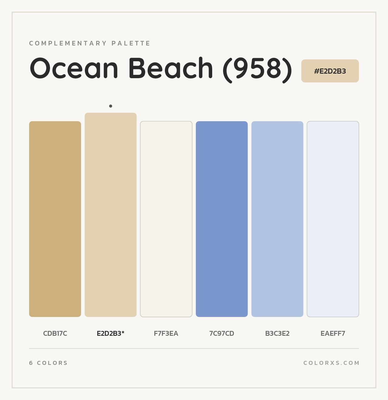 Ocean Beach (958) - Complementary Color Palette