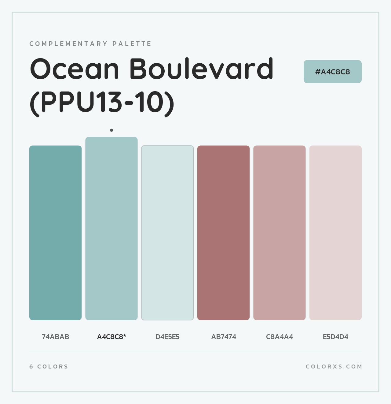 Ocean Boulevard (PPU13-10) - Complementary Color Palette