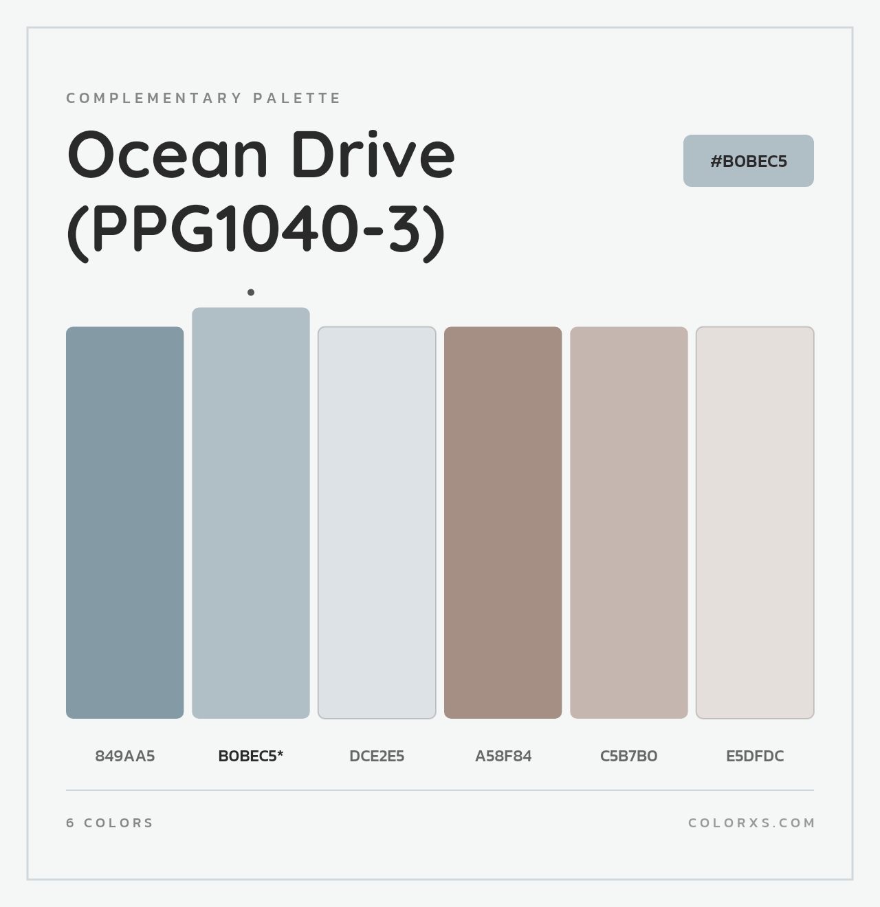 Ocean Drive (PPG1040-3) - Complementary Color Palette