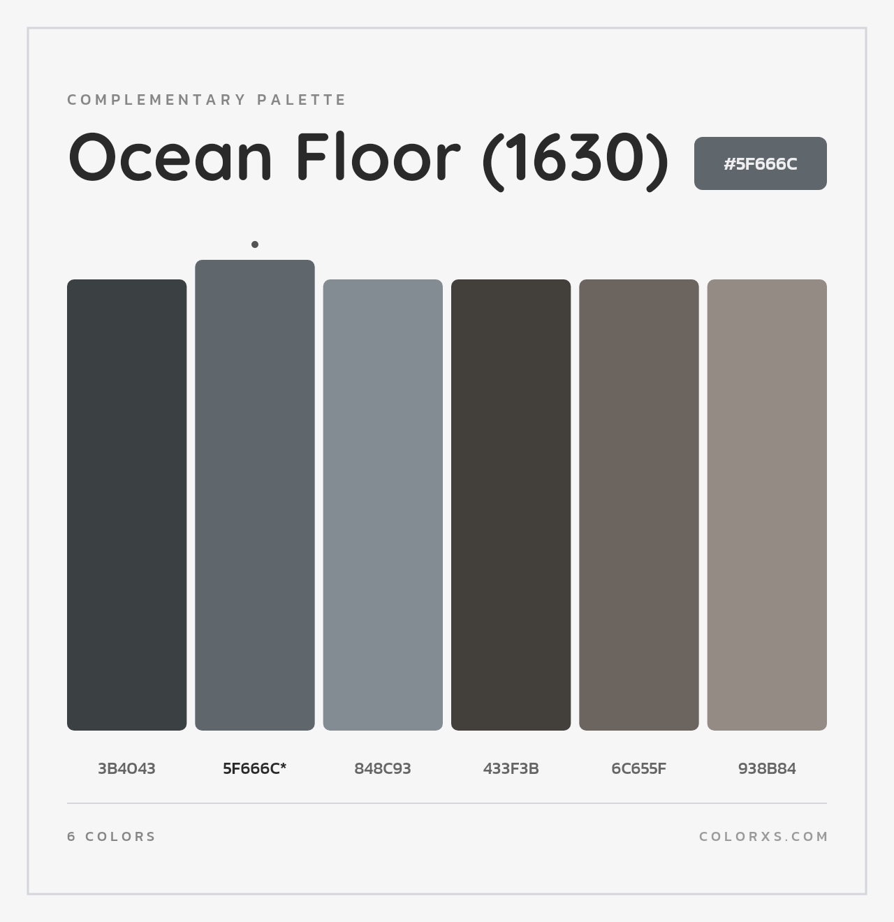 Ocean Floor (1630) - Complementary Color Palette