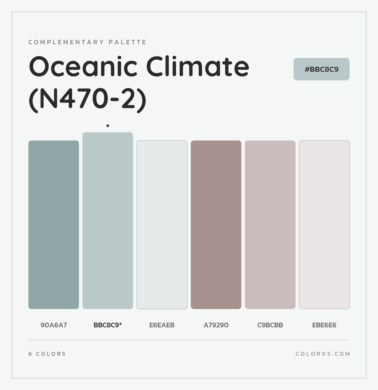 Oceanic Climate (N470-2) - Complementary Color Palette