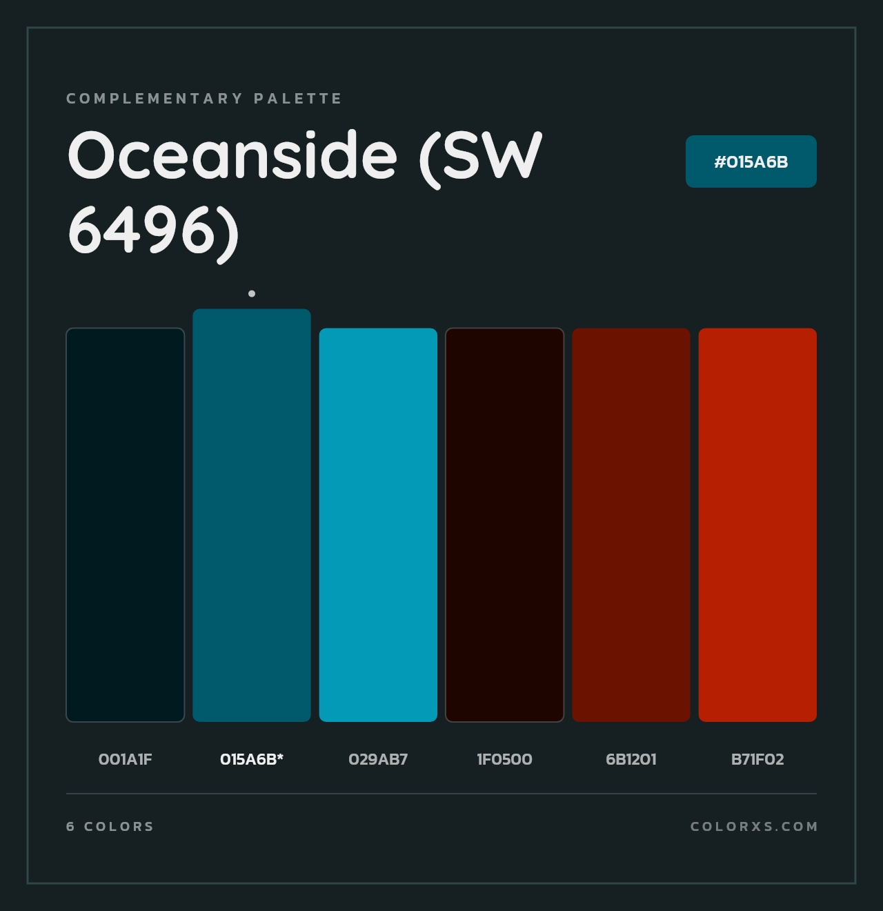 Oceanside (SW 6496) - Complementary Color Palette