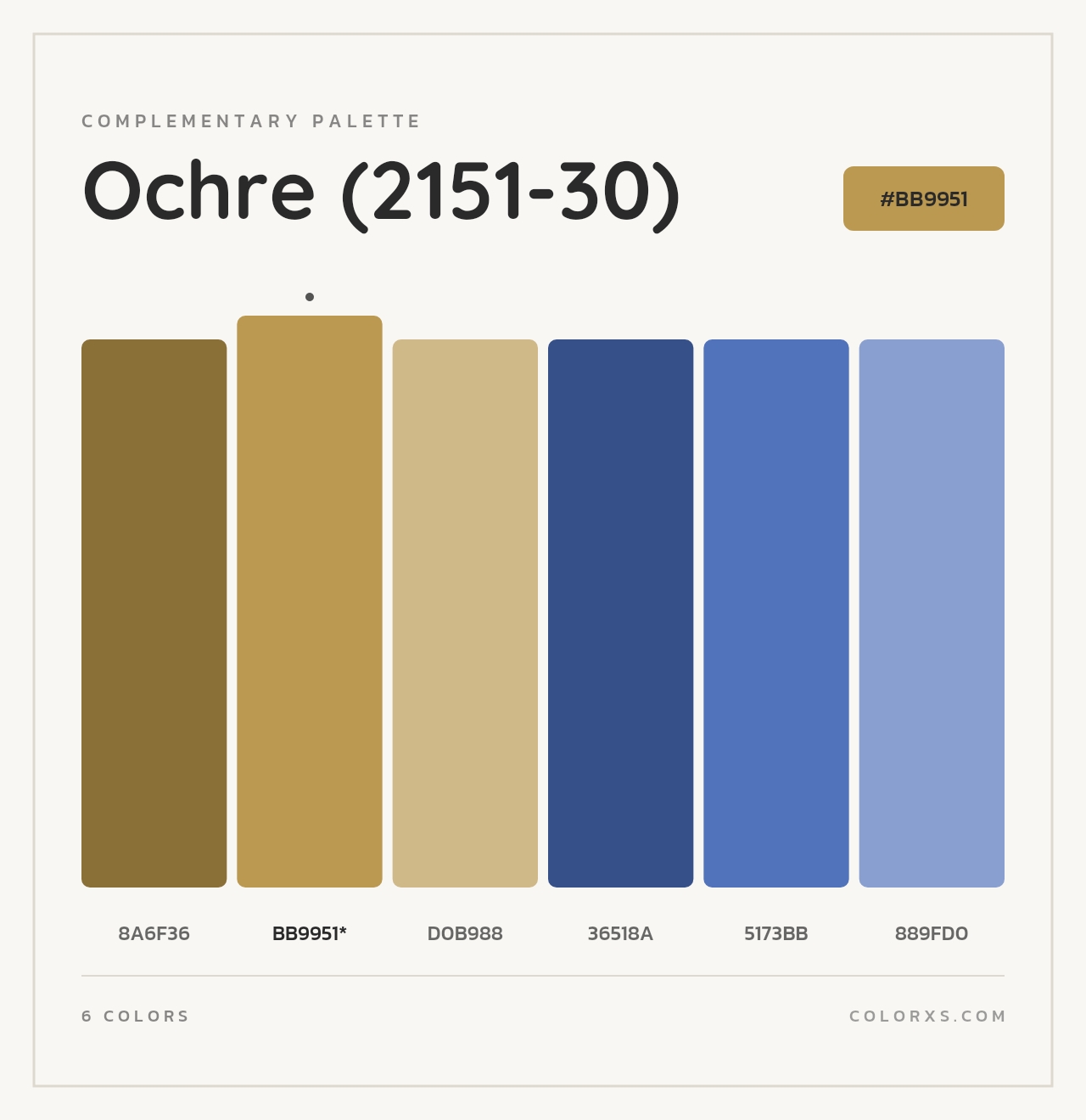 Ochre (2151-30) - Complementary Color Palette