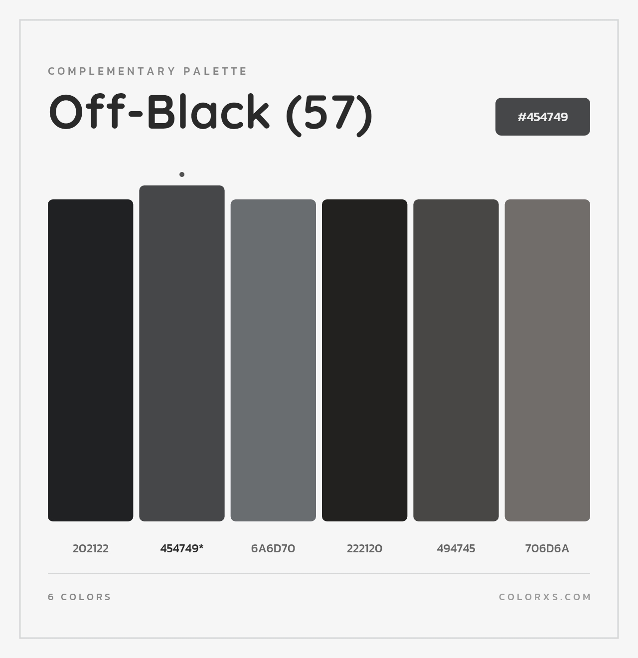Off-Black (57) - Complementary Color Palette