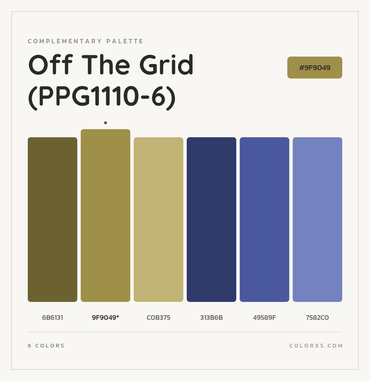 Off The Grid (PPG1110-6) - Complementary Color Palette