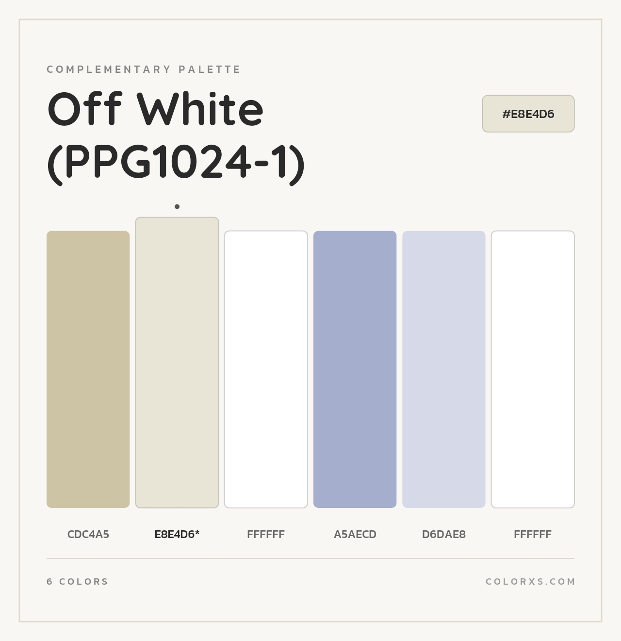 Off White (PPG1024-1) - Complementary Color Palette
