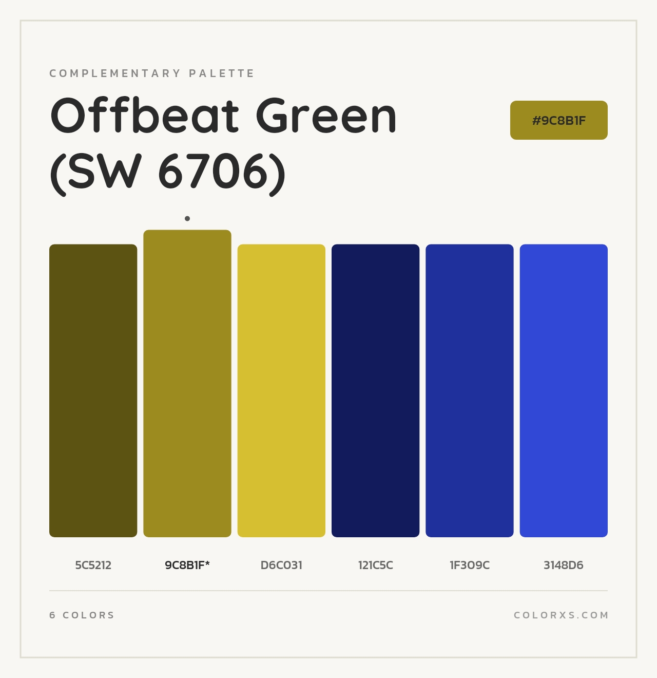 Offbeat Green (SW 6706) - Complementary Color Palette