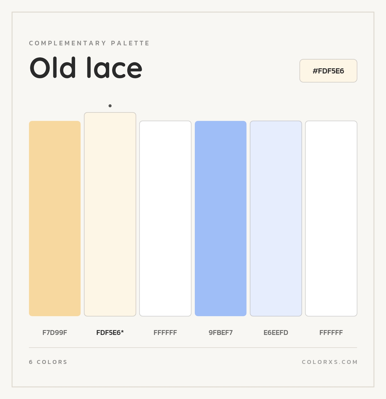 Old lace - Complementary Color Palette