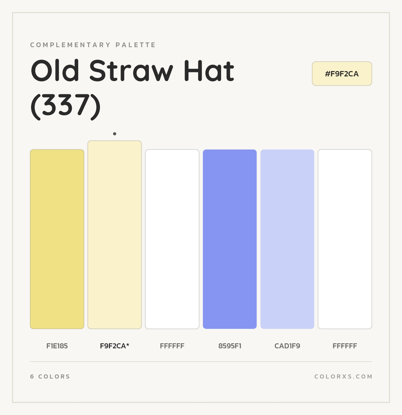 Old Straw Hat (337) - Complementary Color Palette