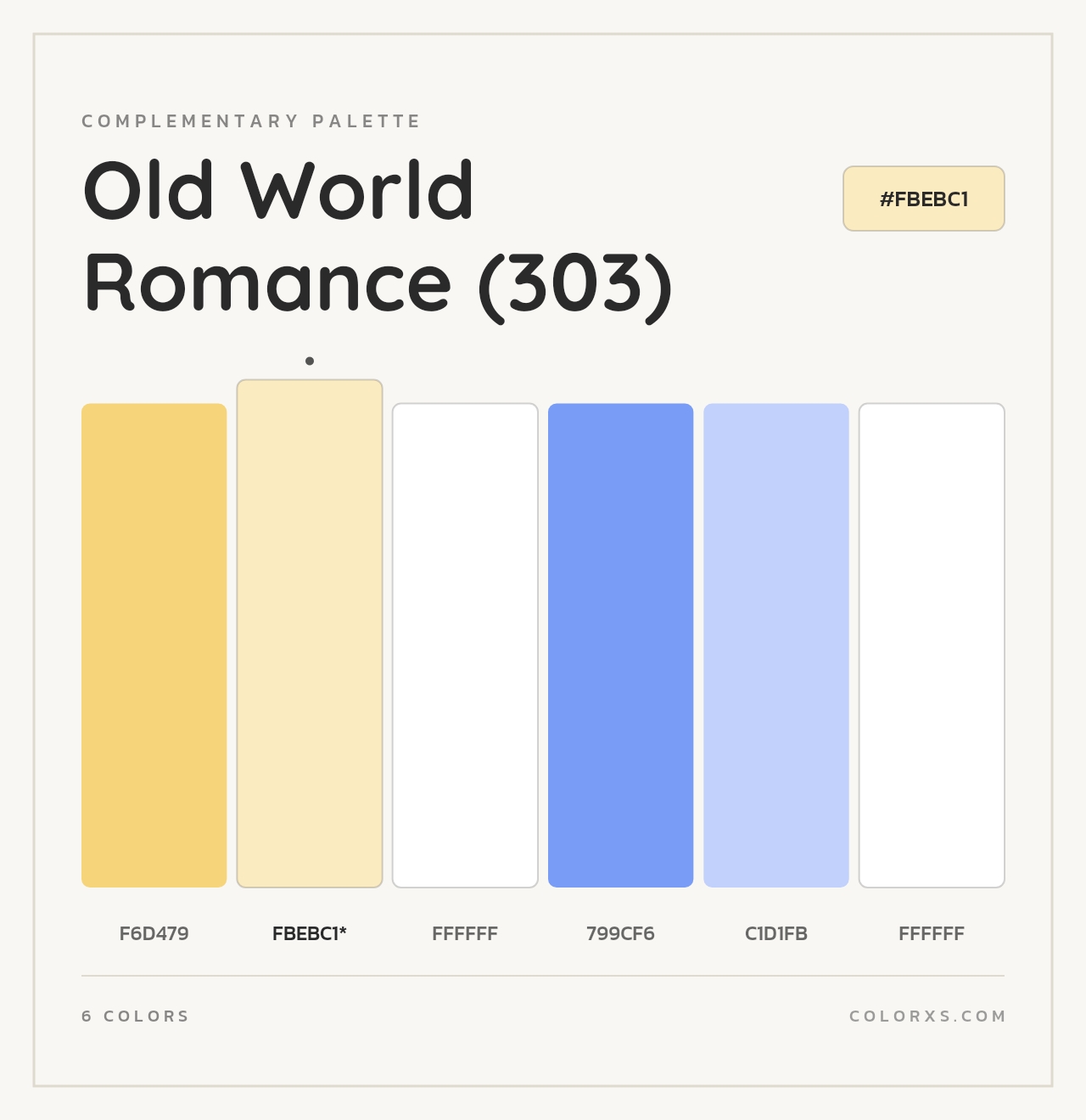 Old World Romance (303) - Complementary Color Palette