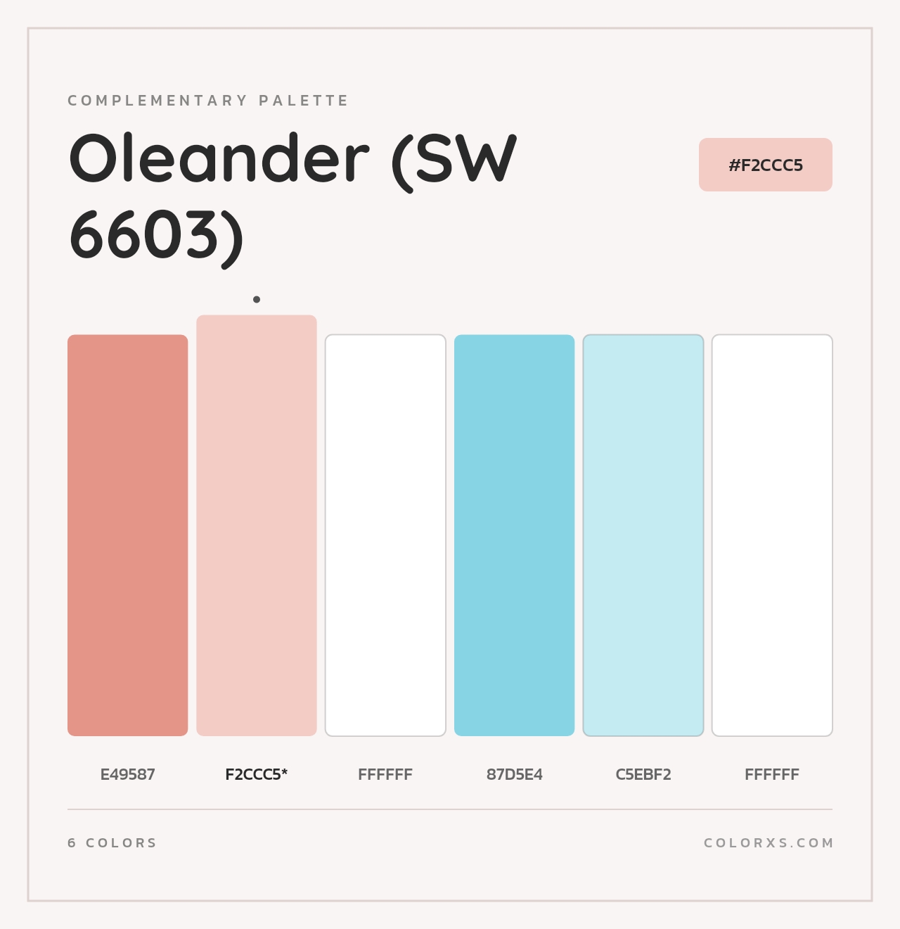 Oleander (SW 6603) - Complementary Color Palette