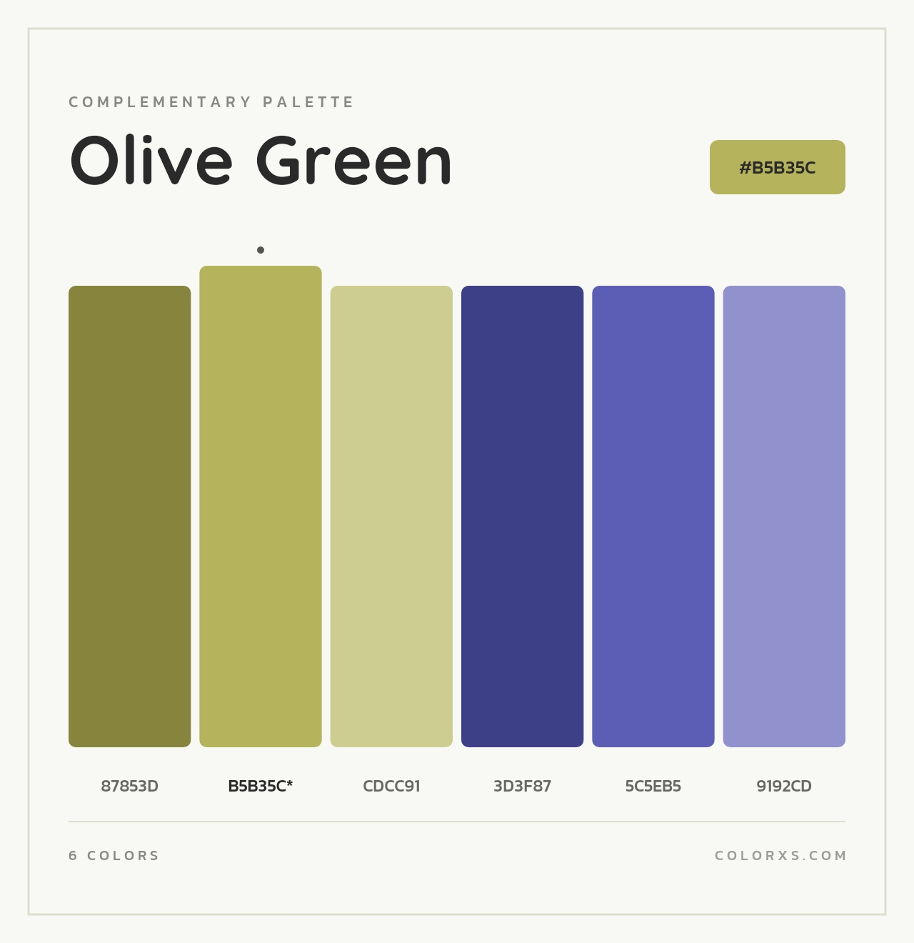 Olive Green - Complementary Color Palette