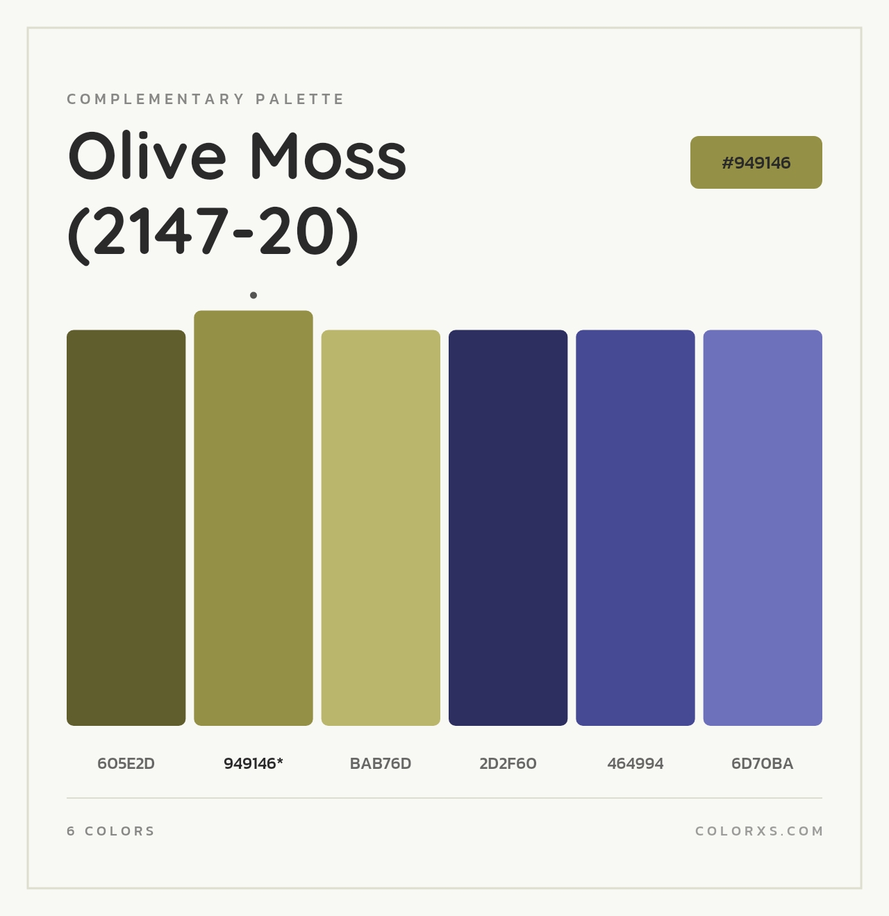 Olive Moss (2147-20) - Complementary Color Palette
