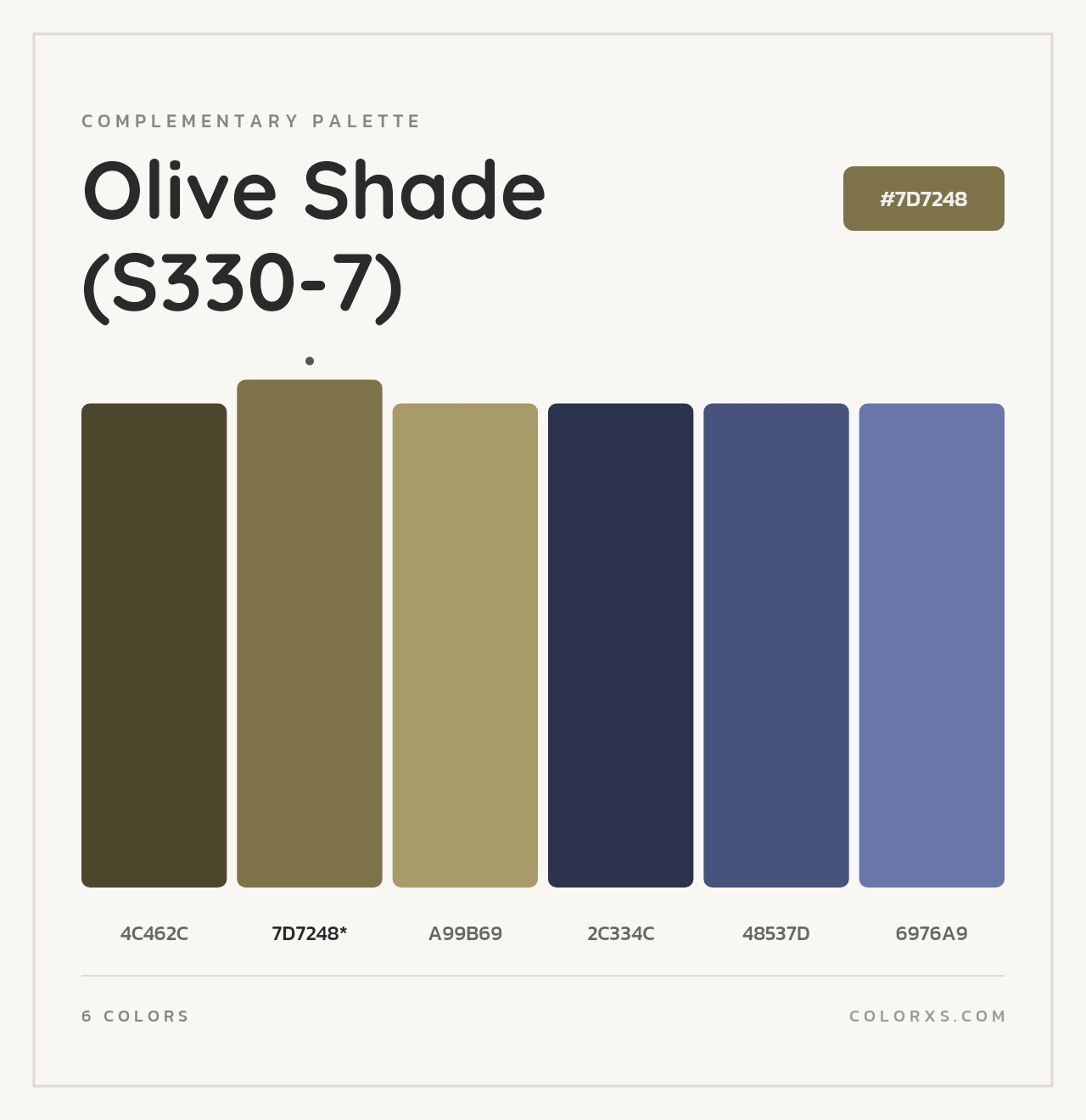 Olive Shade (S330-7) - Complementary Color Palette