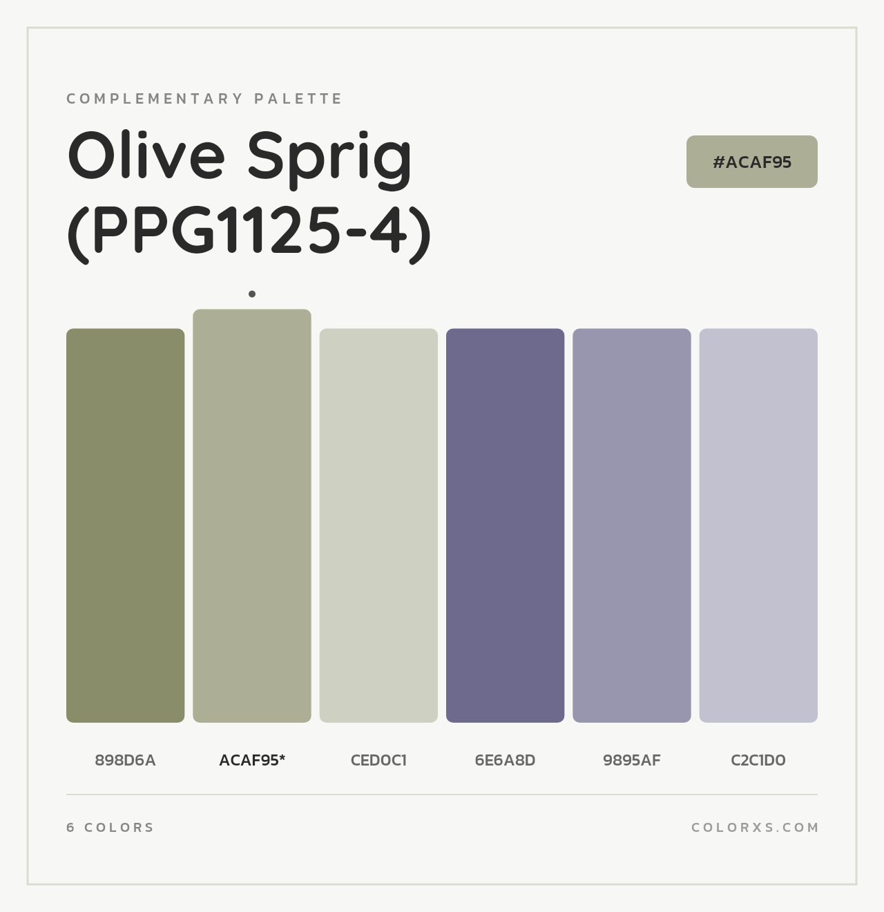 Olive Sprig (PPG1125-4) - Complementary Color Palette