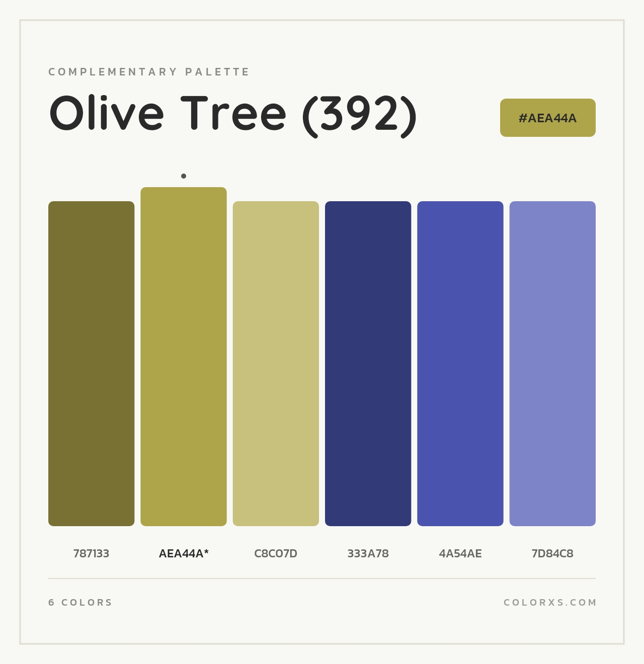 Olive Tree (392) - Complementary Color Palette