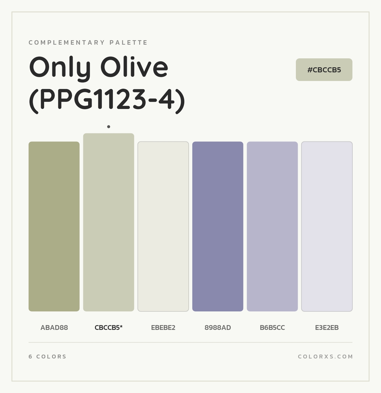 Only Olive (PPG1123-4) - Complementary Color Palette