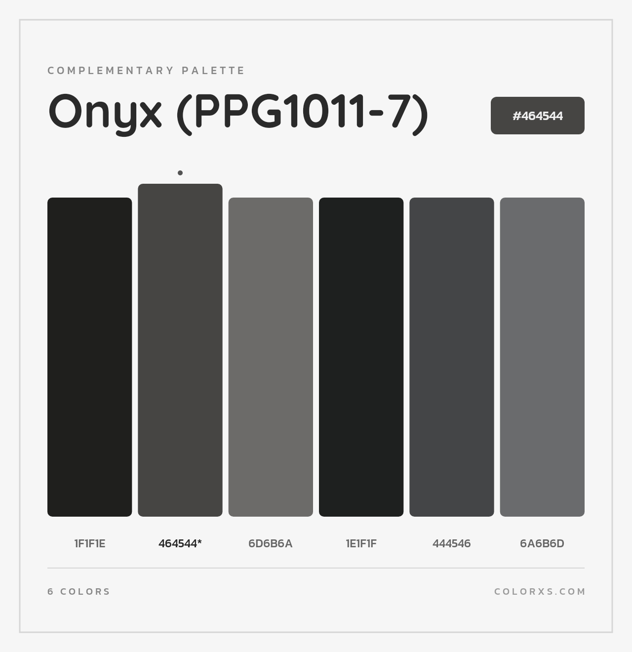 Onyx (PPG1011-7) - Complementary Color Palette