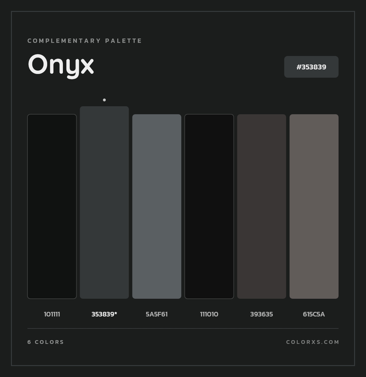 Onyx - Complementary Color Palette