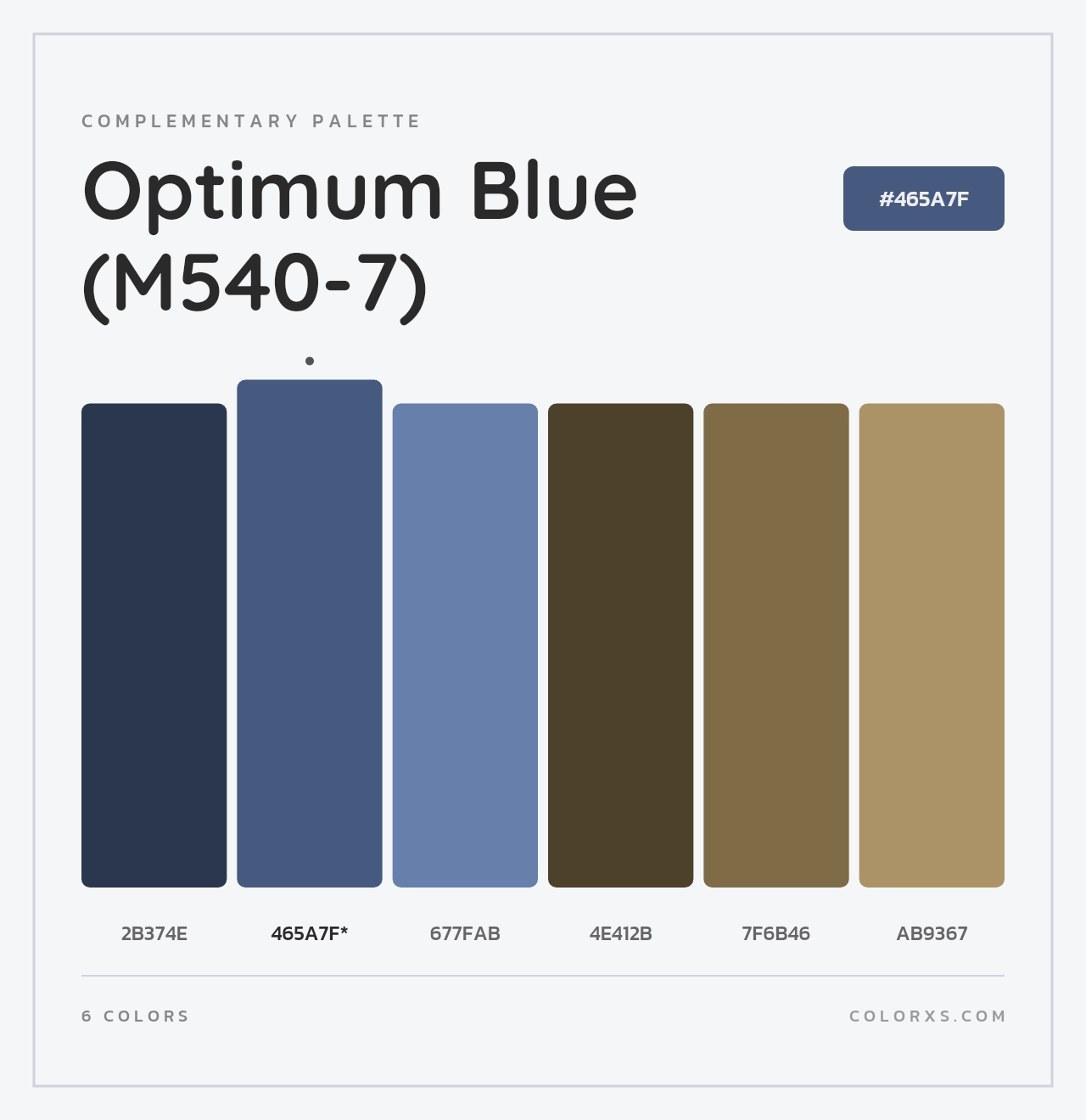 Optimum Blue (M540-7) - Complementary Color Palette