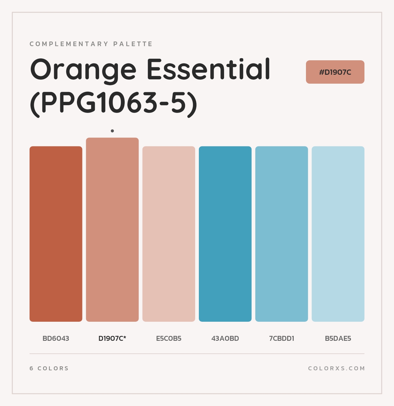 Orange Essential (PPG1063-5) - Complementary Color Palette