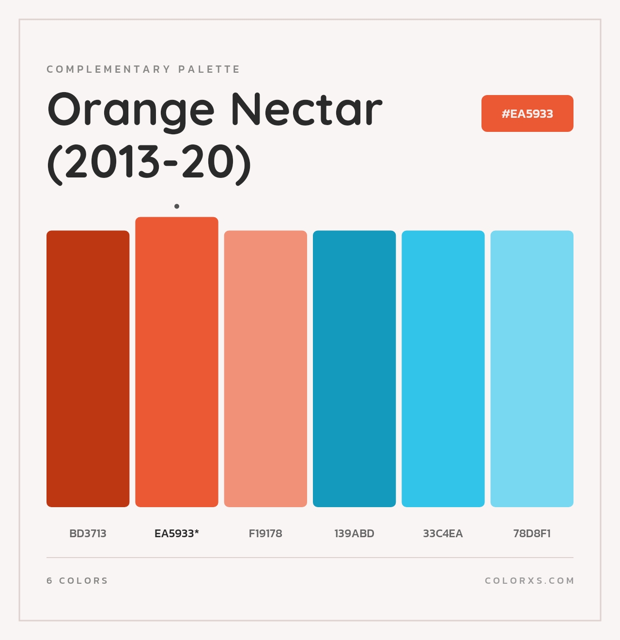 Orange Nectar (2013-20) - Complementary Color Palette