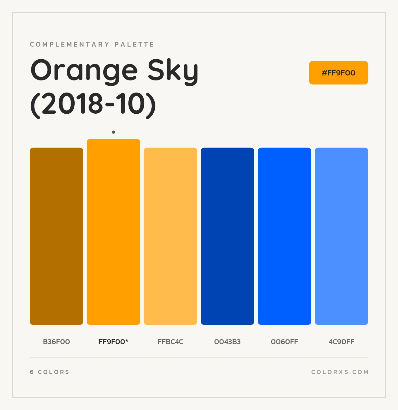 Orange Sky (2018-10) - Complementary Color Palette