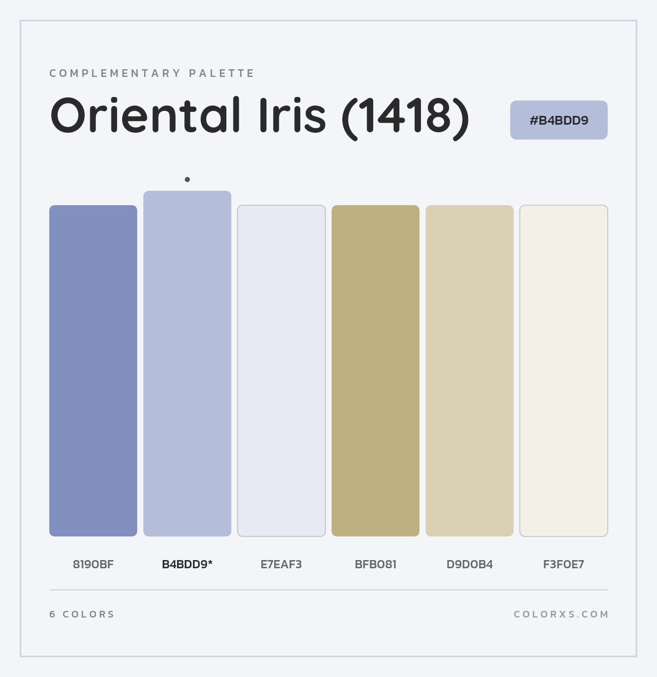 Oriental Iris (1418) - Complementary Color Palette
