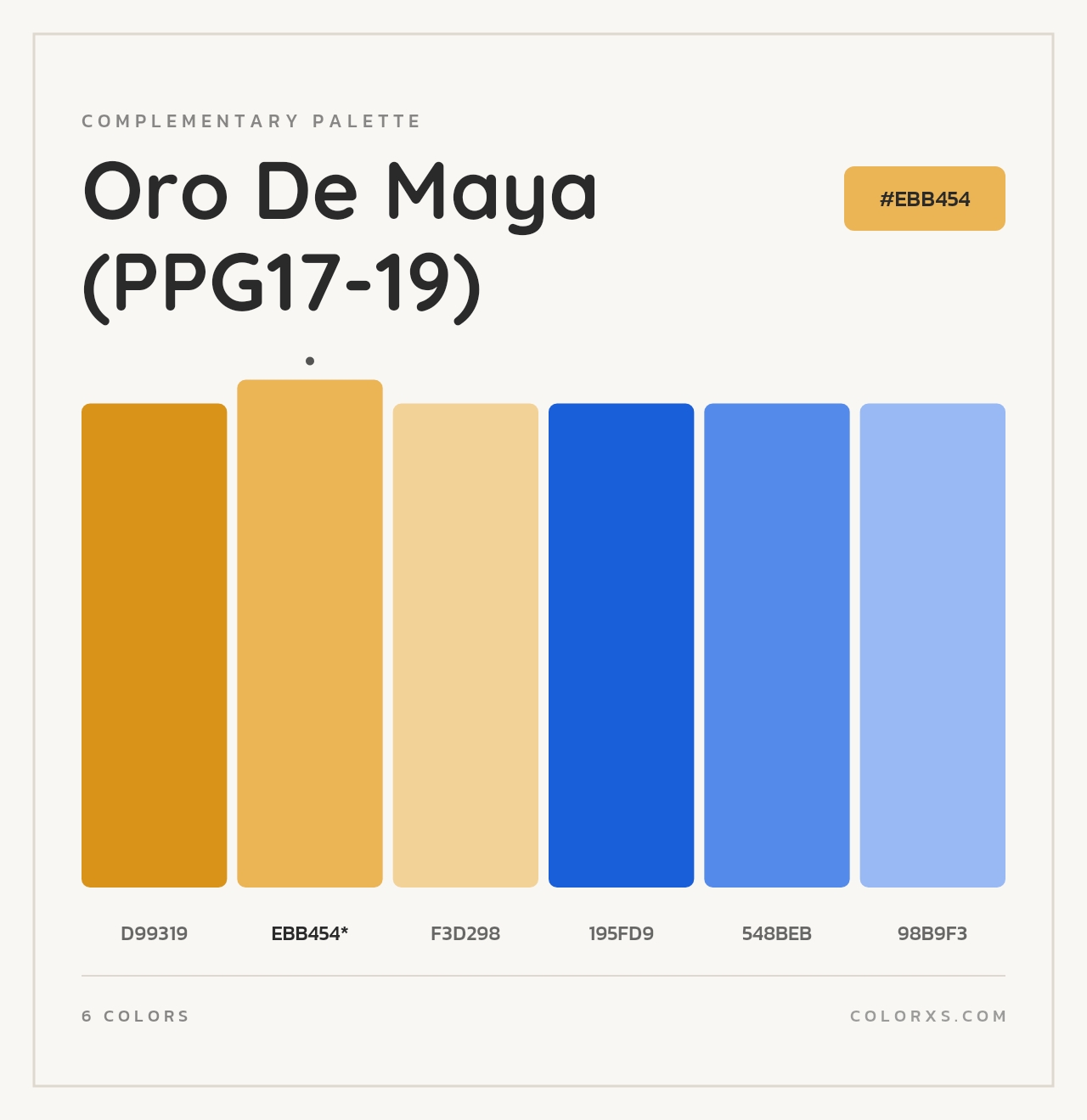 Oro De Maya (PPG17-19) - Complementary Color Palette