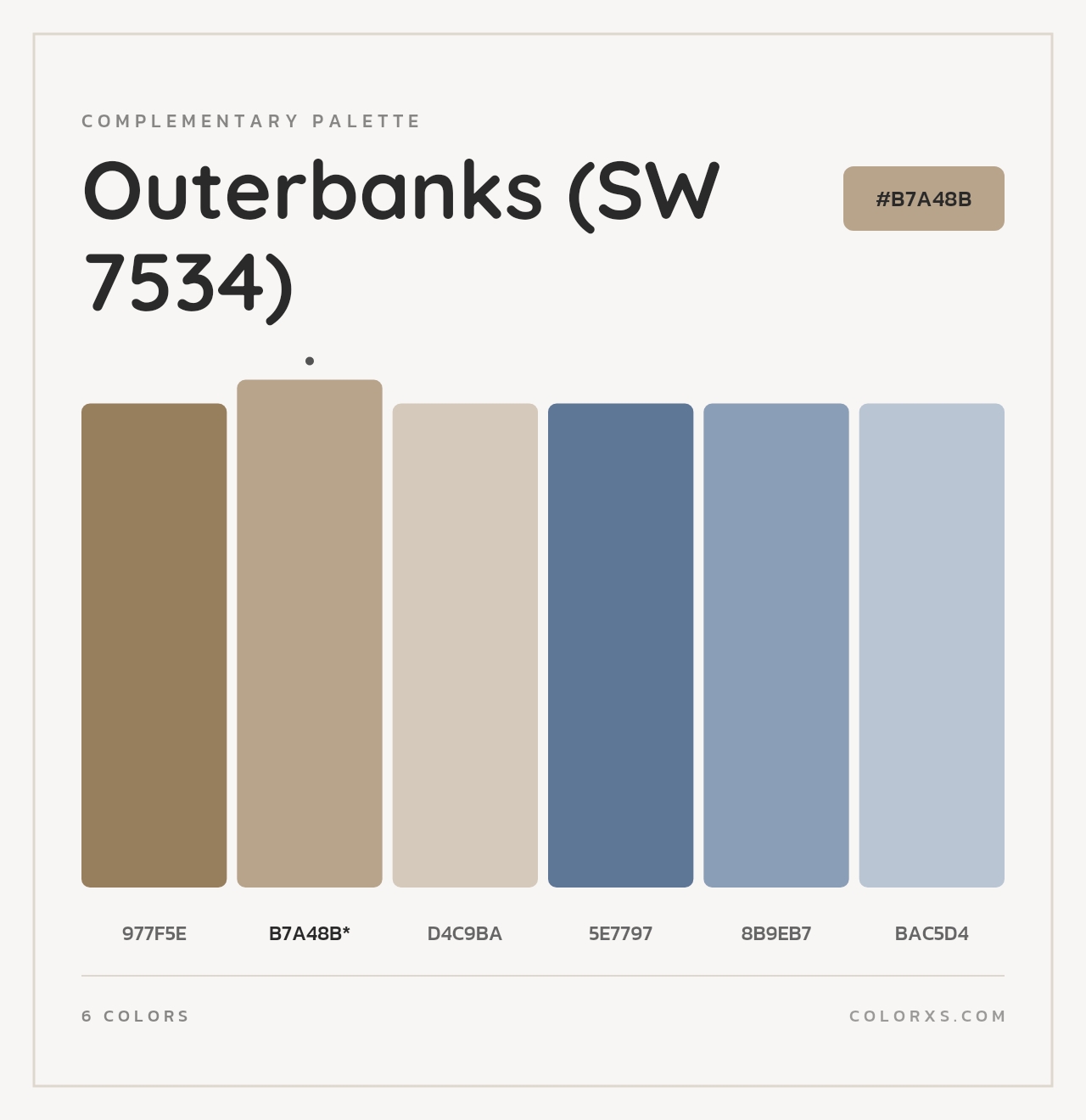 Outerbanks (SW 7534) - Complementary Color Palette