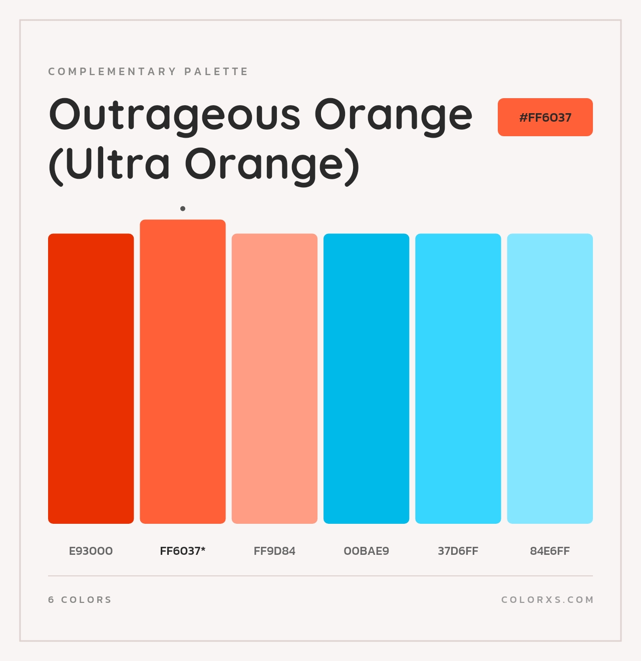 Outrageous Orange (Ultra Orange) - Complementary Color Palette