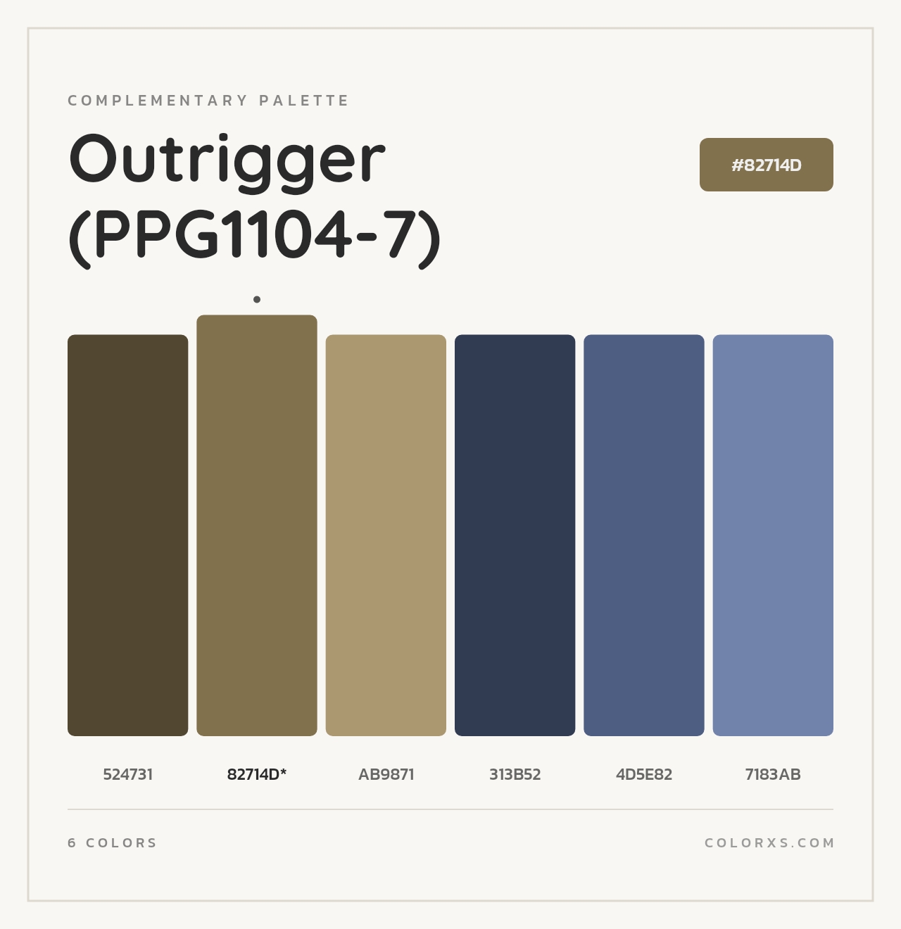 Outrigger (PPG1104-7) - Complementary Color Palette