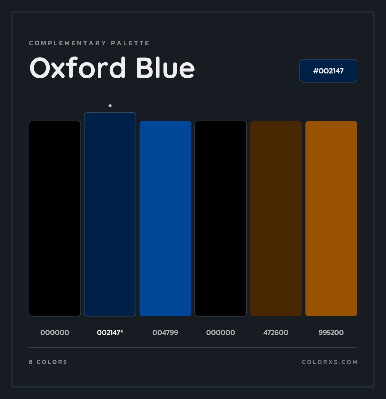 Oxford Blue - Complementary Color Palette