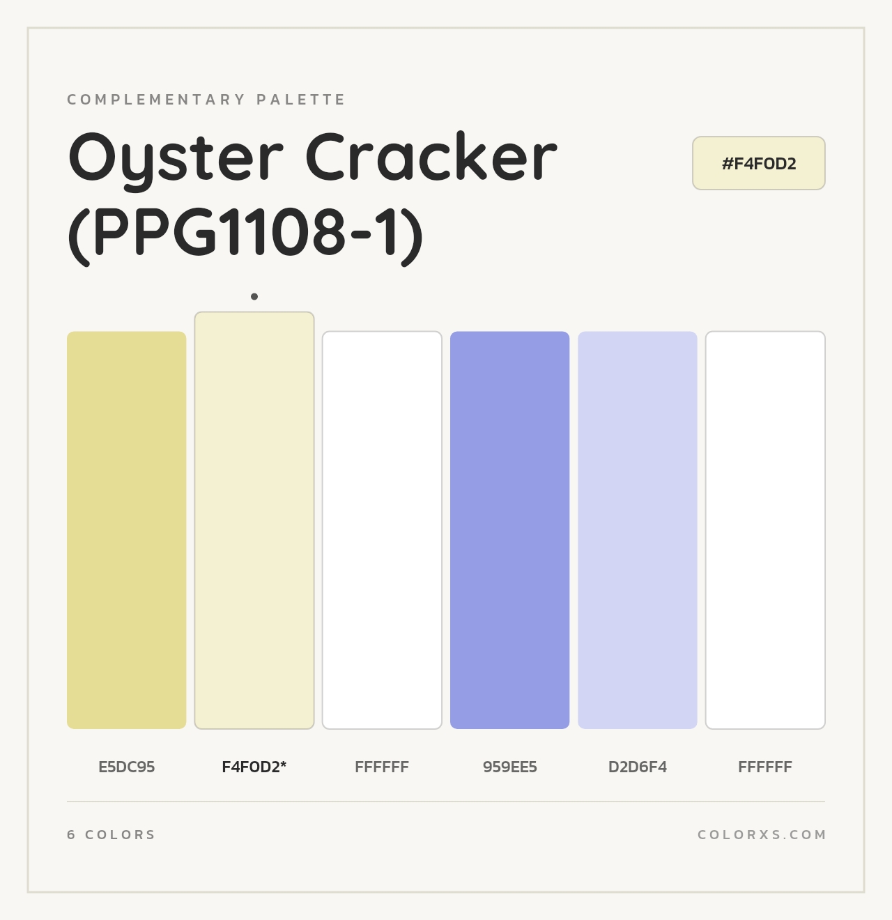 Oyster Cracker (PPG1108-1) - Complementary Color Palette