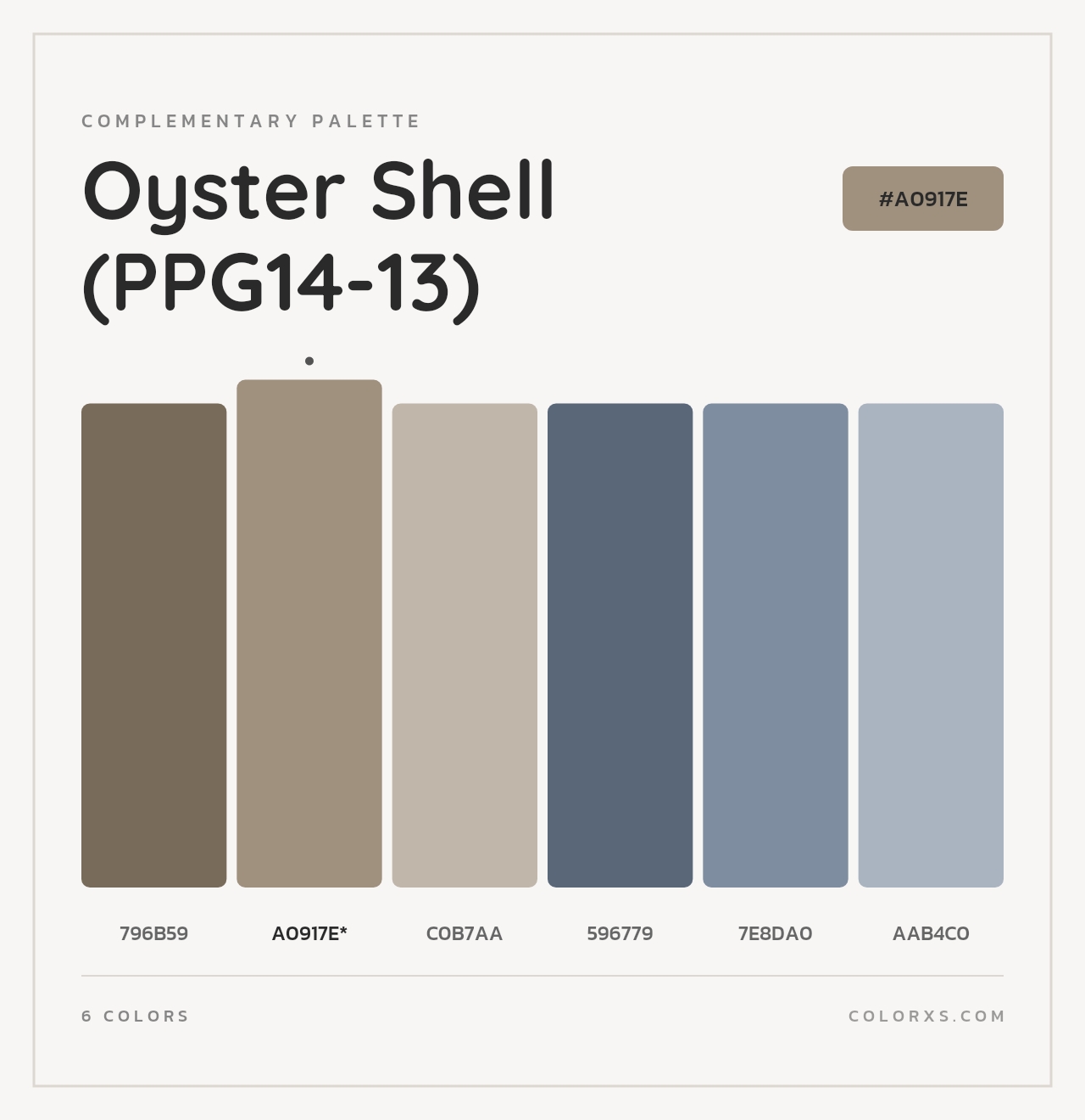 Oyster Shell (PPG14-13) - Complementary Color Palette